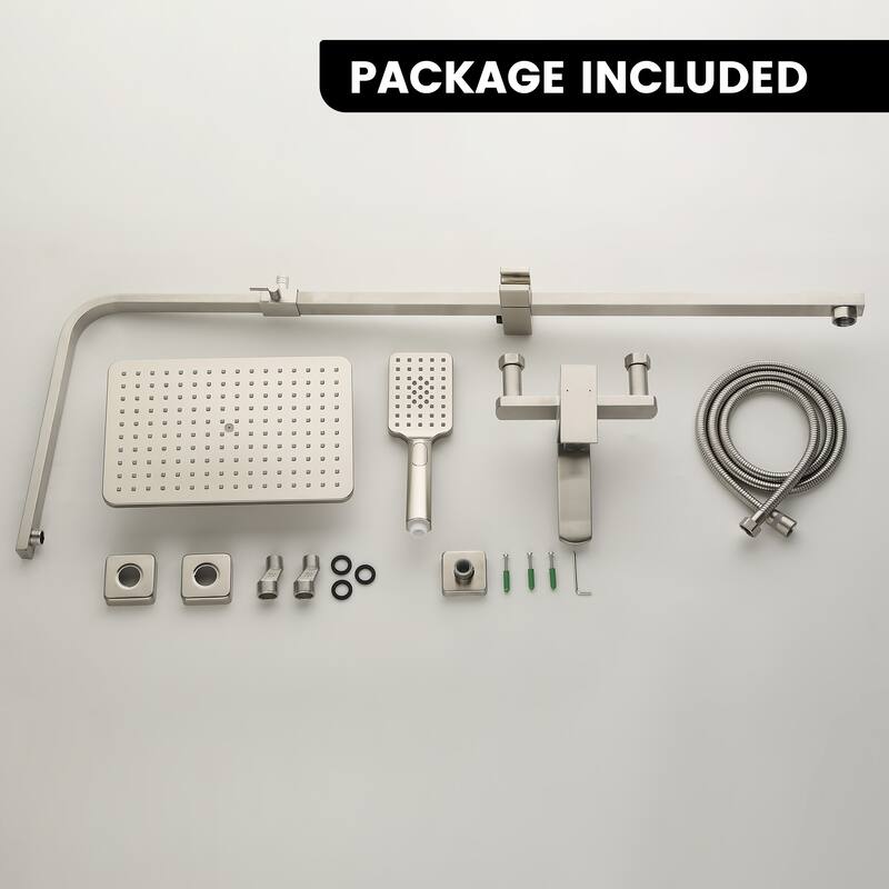 46"H 3-Function Stainless Steel Wall-Mounted Shower System