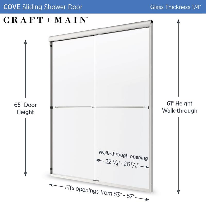 CRAFT + MAIN CVSS5765-CL Cove 65" High x 57" Wide Sliding Framed