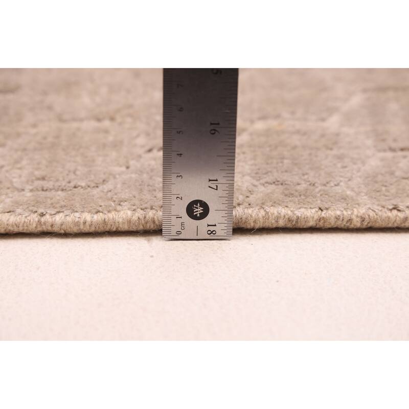 ECARPETGALLERY Hand Loomed Elysian Light Khaki Viscose Rug - 7'11 x 10'0