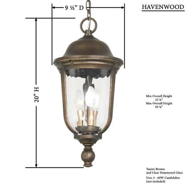 The Great Outdoors Havenwood 3 Light 10" Wide Outdoor Taper Candle
