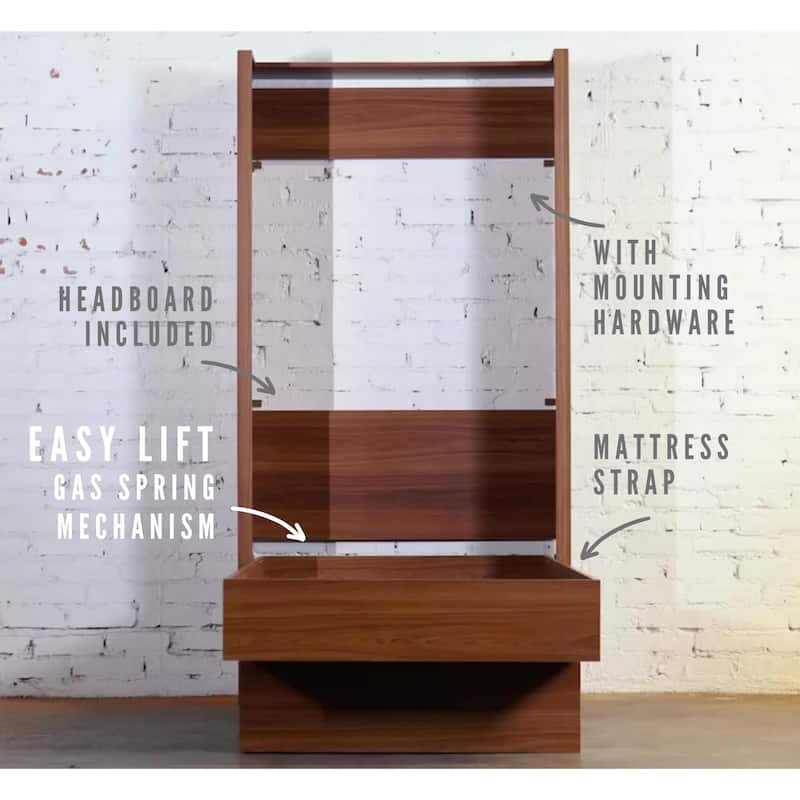 Oakland Living Easy Lift Brazilian Queen Contemporary Murphy Bed with Shelf