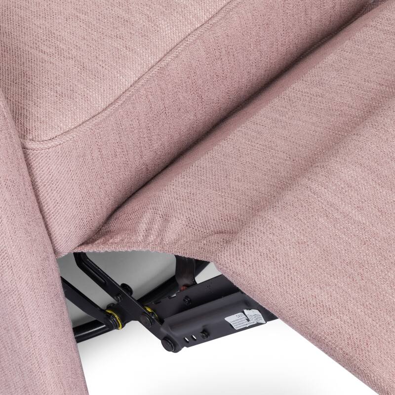 Swivel Tufted Recliner Chair, Fabric Manual Rocking Lounge Chair with Adjustable Backrest & Footrest Modern Single Sofa Chair