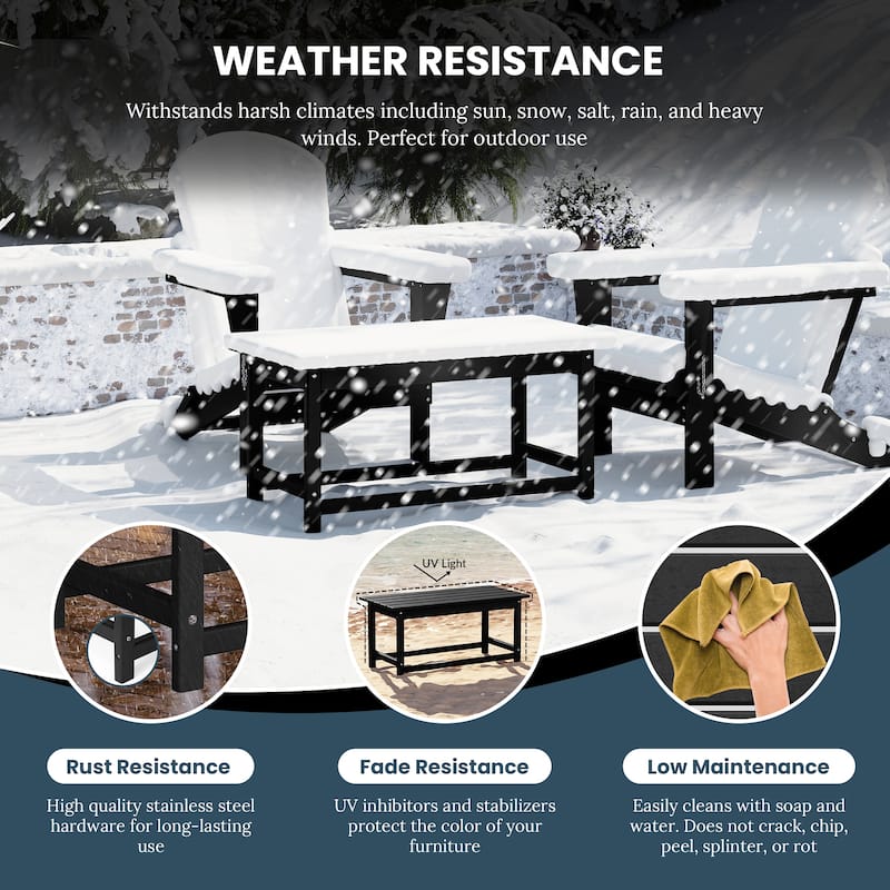 Laguna Hdpe All Weather Outdoor Patio Rectangular Coffee Table