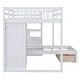 preview thumbnail 10 of 23, Full Over Twin Bunk Bed Children's Storage Bed Frame with Wardrobe, L Shaped Wood Stairway Bunk Bed Frame with Drawers
