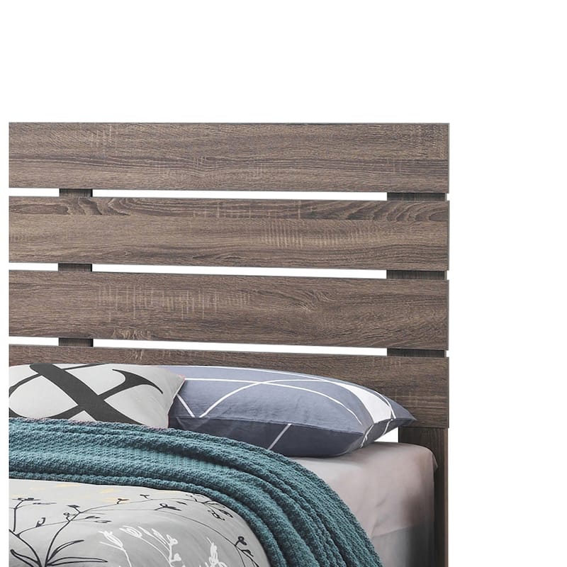 Geary Slatted Headboard Panel Bed