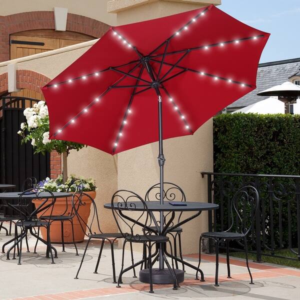 10ft Patio Umbrella with Lights Outdoor Umbrella with Crank Lift System Bed Bath & Beyond