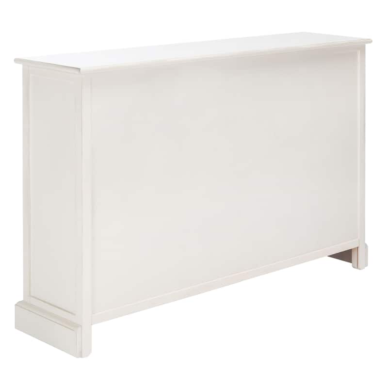 SAFAVIEH Carolyne Distressed White 2 Door 3-Drawer Sideboard. - 45" W x 11" D x 30" H - 45Wx11Dx30H