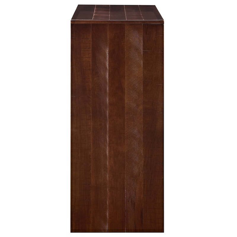 Fluted Counter Height Bar Table Set for 2, Dining Table with Fabric Upholstered Bar Stool with Solid Wood Legs
