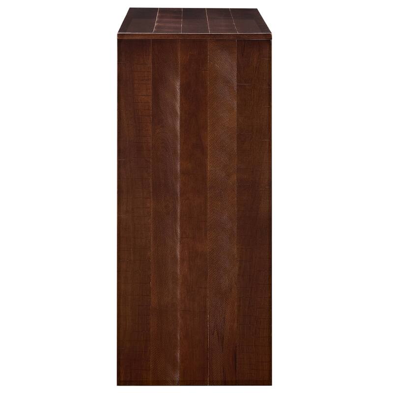 Fluted Counter Height Bar Table Set for Two with Upholstered Bar Stool and Solid Wood Legs