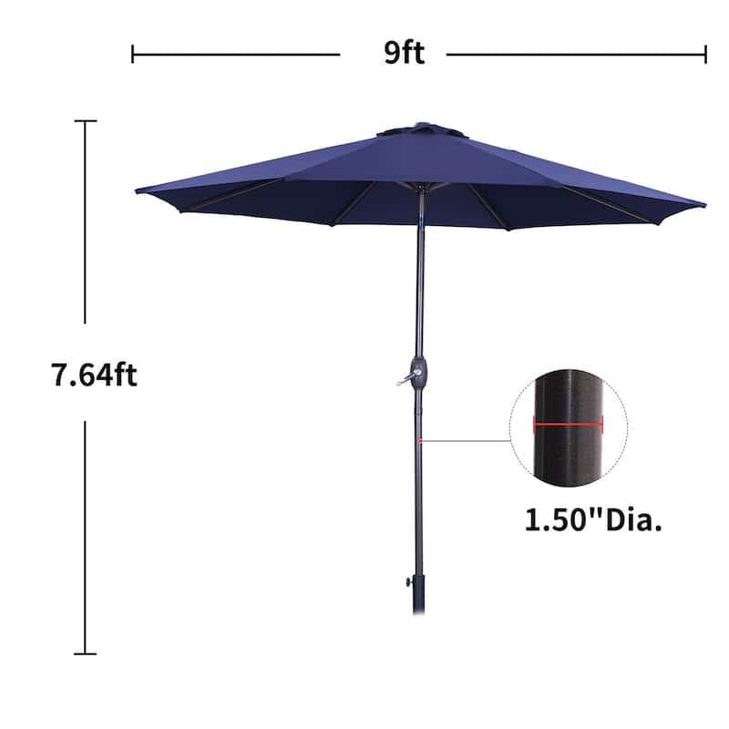 9 ft.Aluminum Market High Quality Light Tilt Patio Beach Umbrella without Base