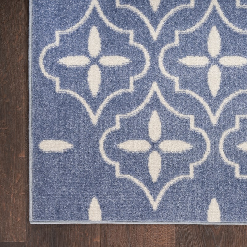 Nourison Essentials Indoor/Outdoor Moroccan Area Rug - 4' x 6' - Blue/Ivory