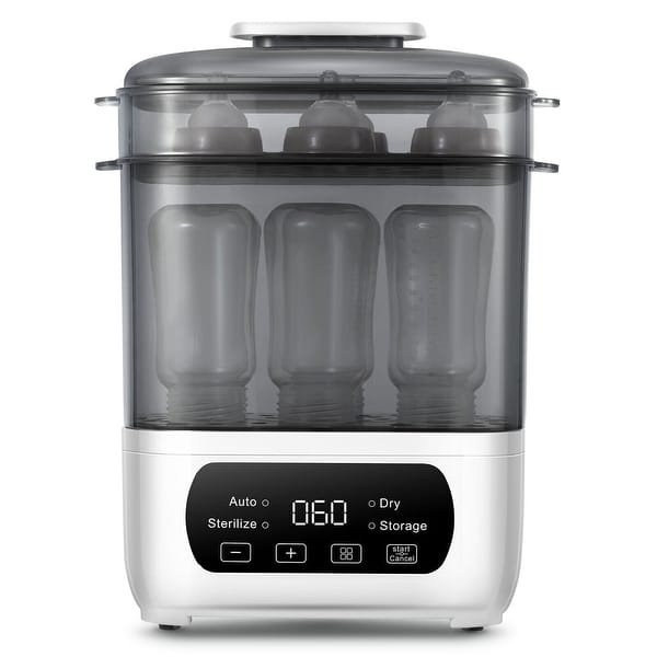 slide 2 of 11, 4-in-1 Electric Baby Bottle Sterilizer Dryer LED Touch Screen 6 bottles Multi-Function - 13 inch