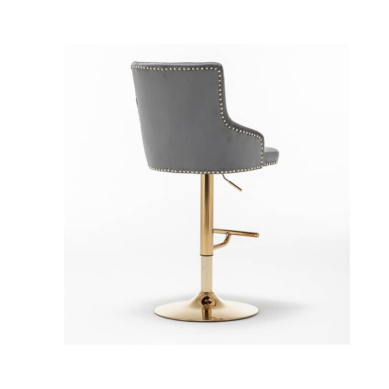 Best Master Furniture Adjustable Swivel Bar Stools with Gold Base (Set of 2)