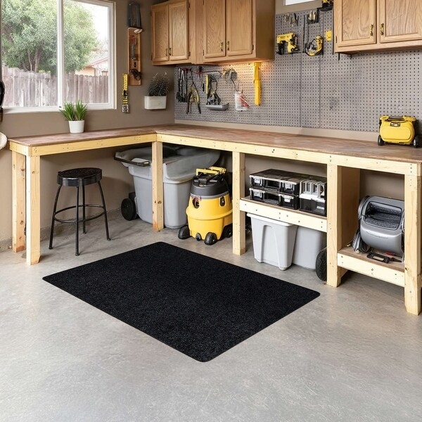 Mohawk Home Wide Wale Utility Mat Coal Recycled Rubber Door Mat
