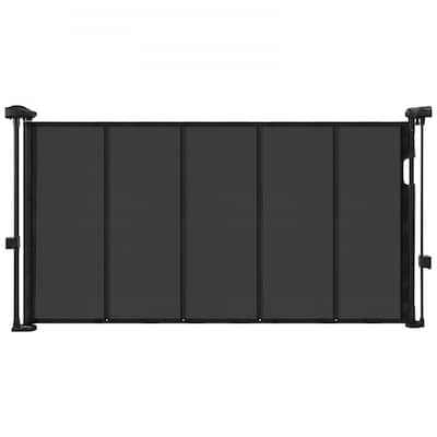 Retractable Mesh Safety Baby Gate with Anti-Crawl Strip and One-Handed Operation for Kids or Pets