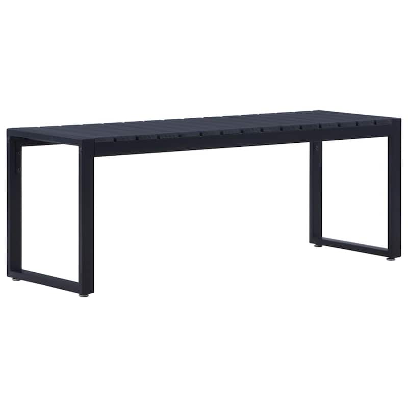 vidaXL Garden Bench Black PS board, iron 47.4 in Built Tough - Black