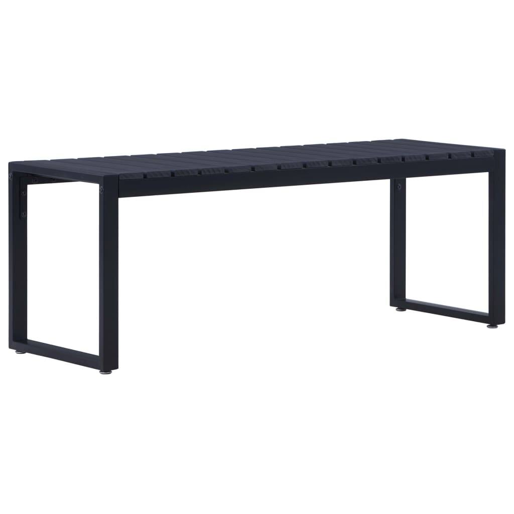 vidaXL Garden Bench Black PS board, iron 47.4 in Built Tough
