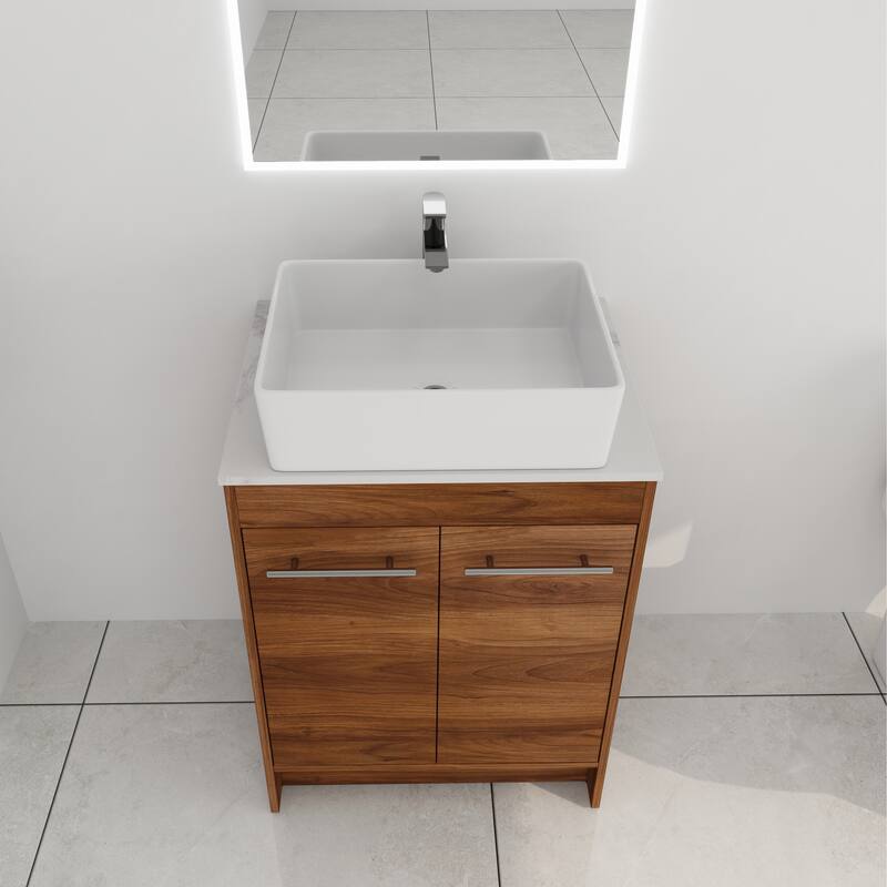 ARTCHIRLY 24/36/48/60 Inch Bathroom Vanity with Sink, Freestanding Bathroom Vanity with Soft Close Door and Shelf