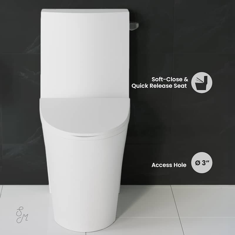 St. Tropez One-Piece 10" Rough-In 1.28 Gpf Right-Hand Vortex Flush Elongated Toilet In Matte White