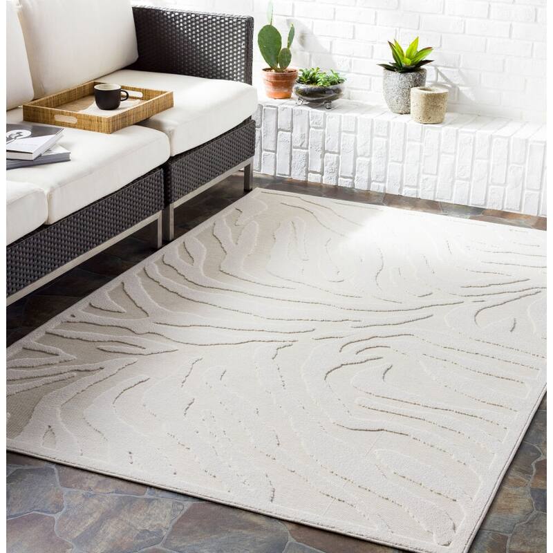 Livabliss Greenwich Modern Indoor/Outdoor Area Rug - 9' x 12' - Cream