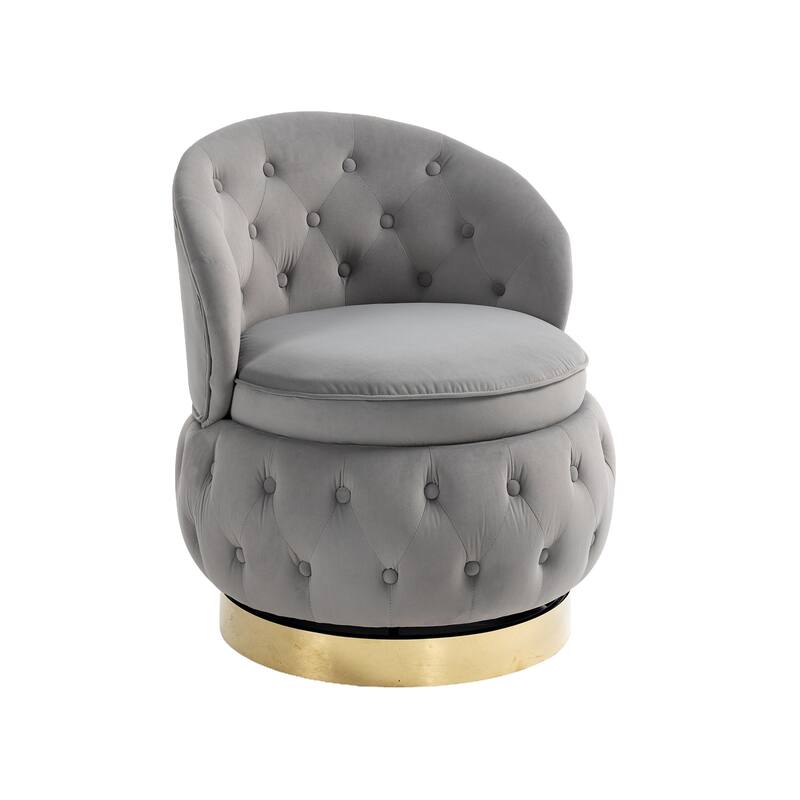 360 Degree Swivel Cuddle Barrel Accent Storage Chairs, Round Armchairs with Wide Upholstered, for Living Room