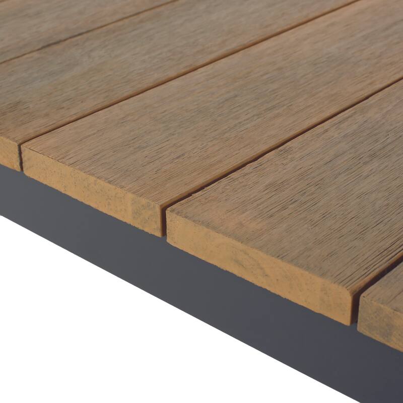 Roomfitters 4-Piece Outdoor Aluminum Patio Sofa Set with V-Shaped Sectional and Coffee Table, Gray