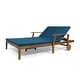 preview thumbnail 21 of 33, Perla Acacia Wood Double Chaise Lounge by Christopher Knight Home