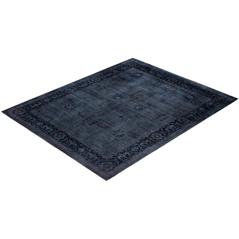 Overdyed One-of-a-Kind Hand-Knotted Area Rug - Black - 8' 2" x 10' 2"
