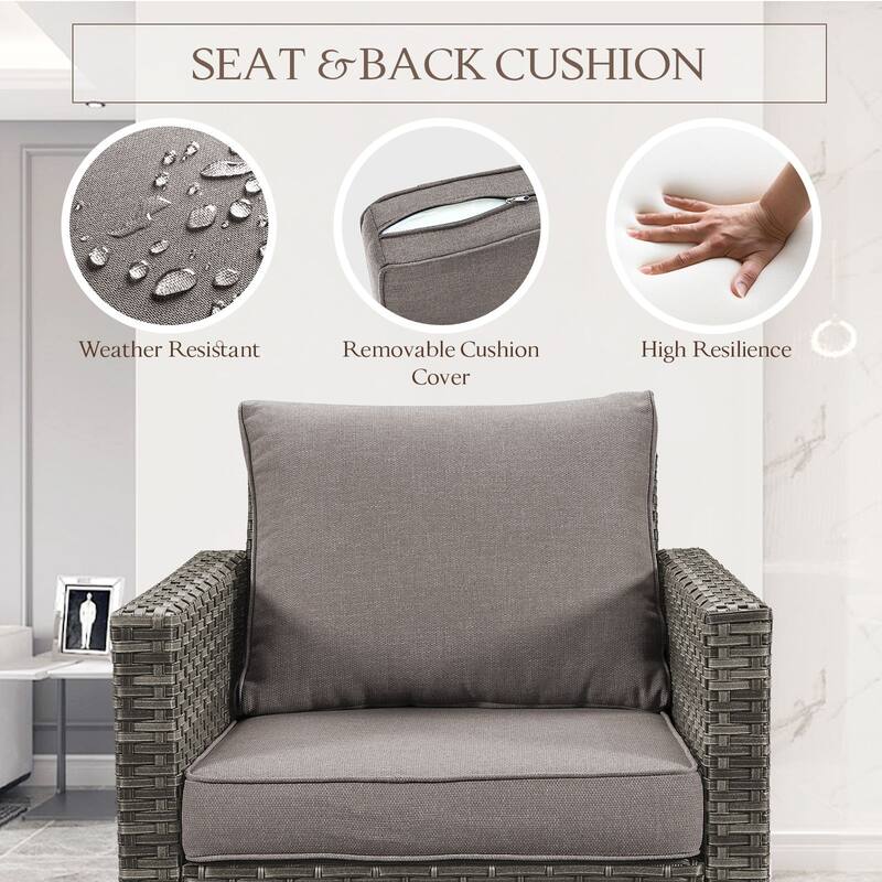 Pocassy Patio Swivel Chair with Soft Cushion