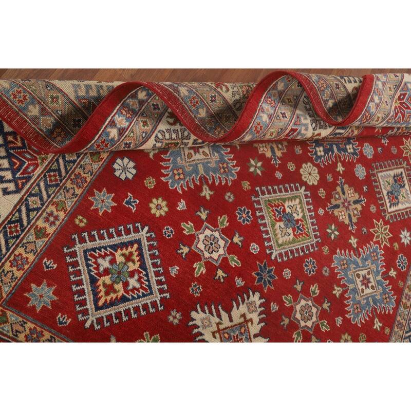 Traditional Red Kazak Area Rug Handmade Wool Carpet - 6'6"x 9'8"