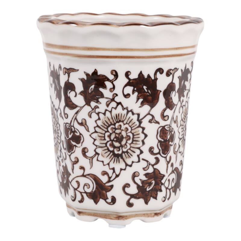 Modern Chinoiserie Ceramic Candle - Jasmine Scented Candle - 5.0"