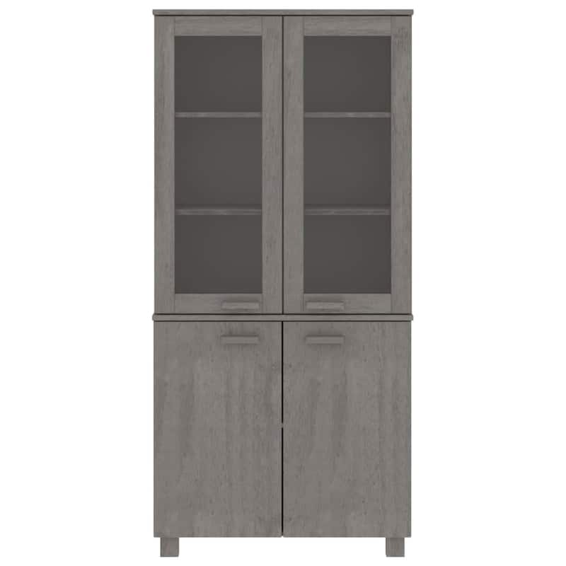 vidaXL Drawer Cabinet Display Cabinet for Living Room HAMAR Solid Wood Pine - 33.5" x 13.8" x 70.9"