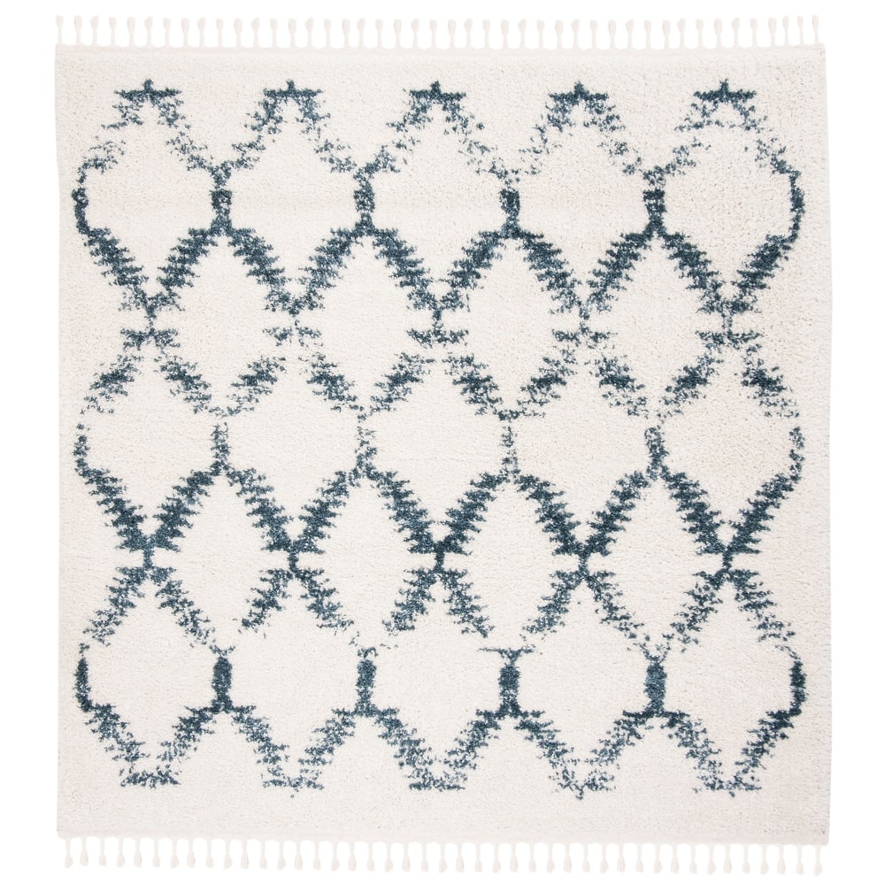 SAFAVIEH Berber Fringe Hassanah Lillis Trellis 1.2-inch Thick Rug