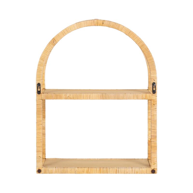 Kate and Laurel Rahmati Rattan Wall Shelf