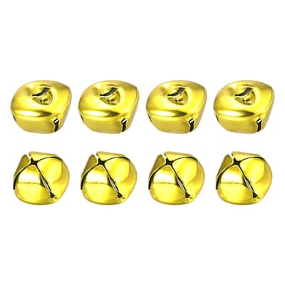 Jingle Bells, 25mm 8pcs Small Bells for Crafts DIY Christmas, Gold Tone - 25mmx25mm