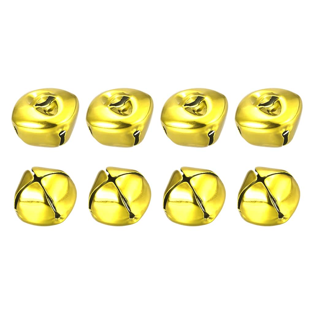 Jingle Bells, 25mm 8pcs Small Bells for Crafts DIY Christmas, Gold Tone - 25mmx25mm