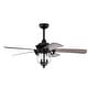 Anisma Anna 28 Inch Mid-Century Modern Style Lighted Ceiling Fan with Remote - Black