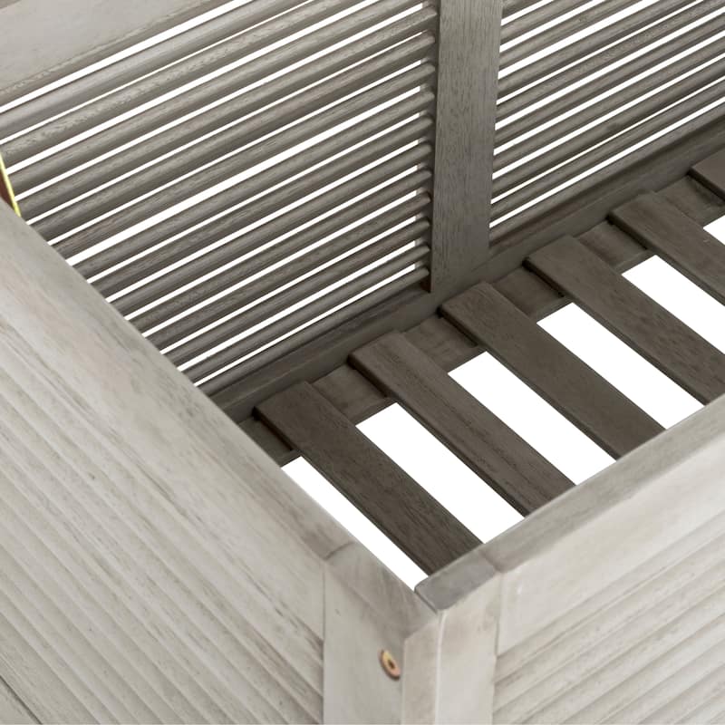 SAFAVIEH Outdoor Miah Cushion Solid Wood Storage Box - 47"W x 18"D x 19"H
