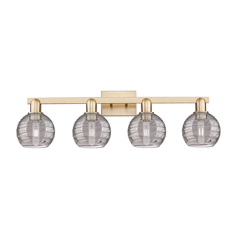 Innovations Lighting Downtown Urban - Athens Deco Swirl - 4 Light 36" Bath Vanity Light - Champagne Bronze