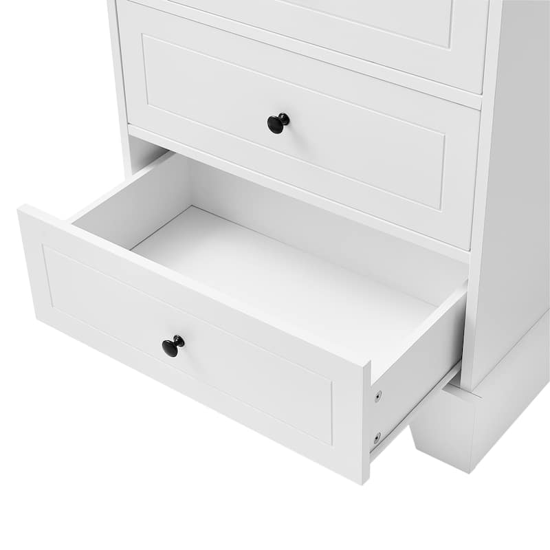Tall Storage Cabinet with Doors and Drawers for Bathroom/Office