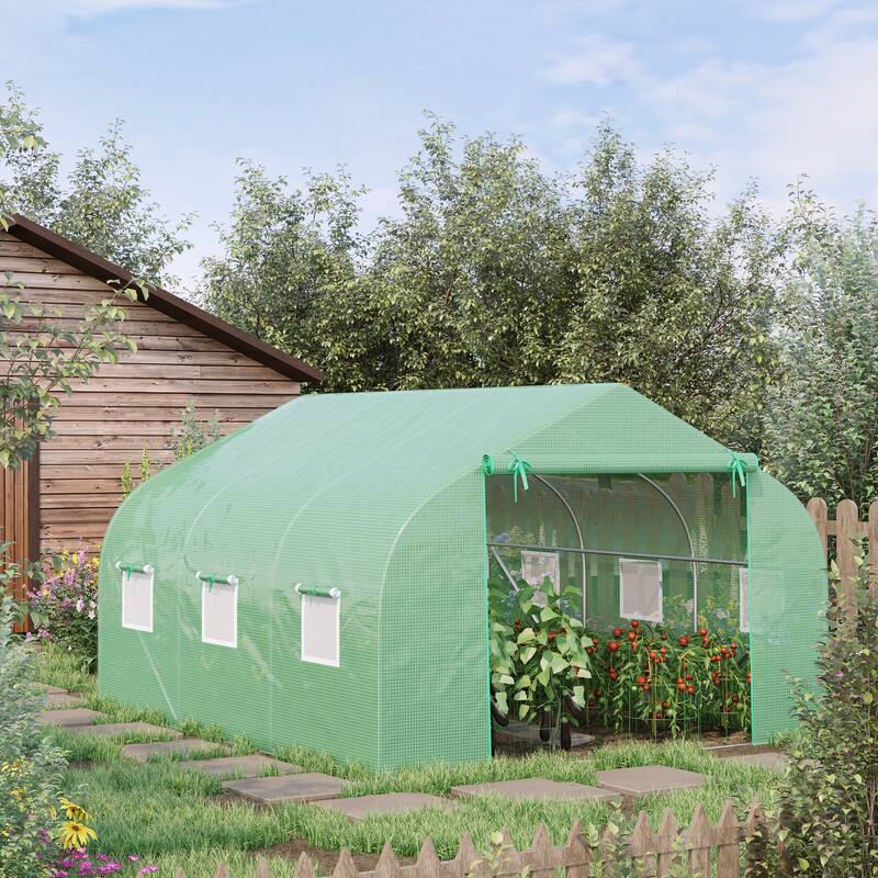 Outsunny 11.5' x 10' x 6.5' Outdoor Walk-In Greenhouse w/ Zippered Door