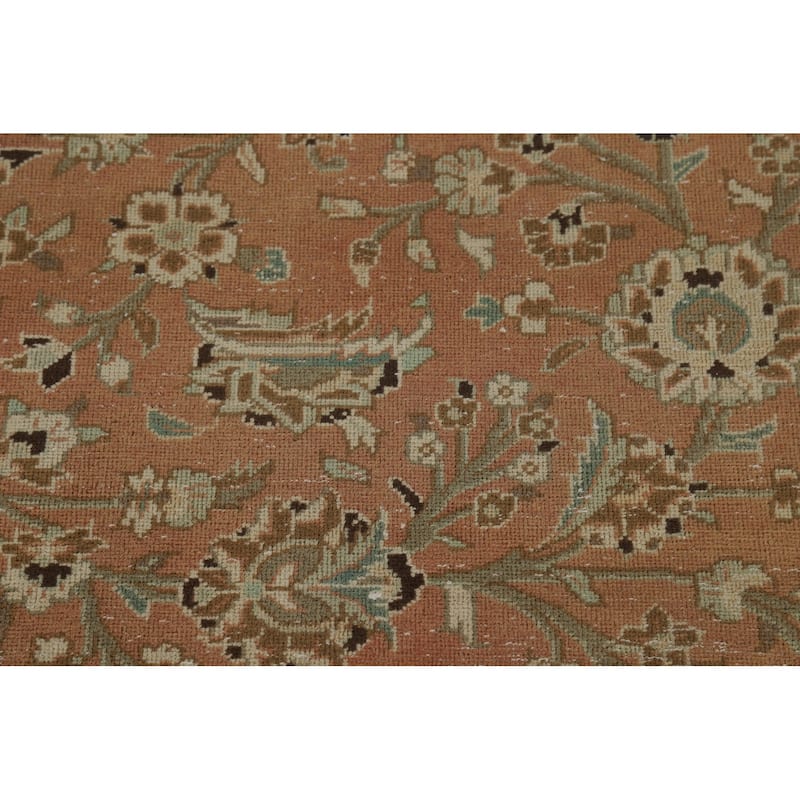 Traditional Kashan Persian Vintage Area Rug Hand-Knotted Wool Carpet - 9'7" x 13'1"