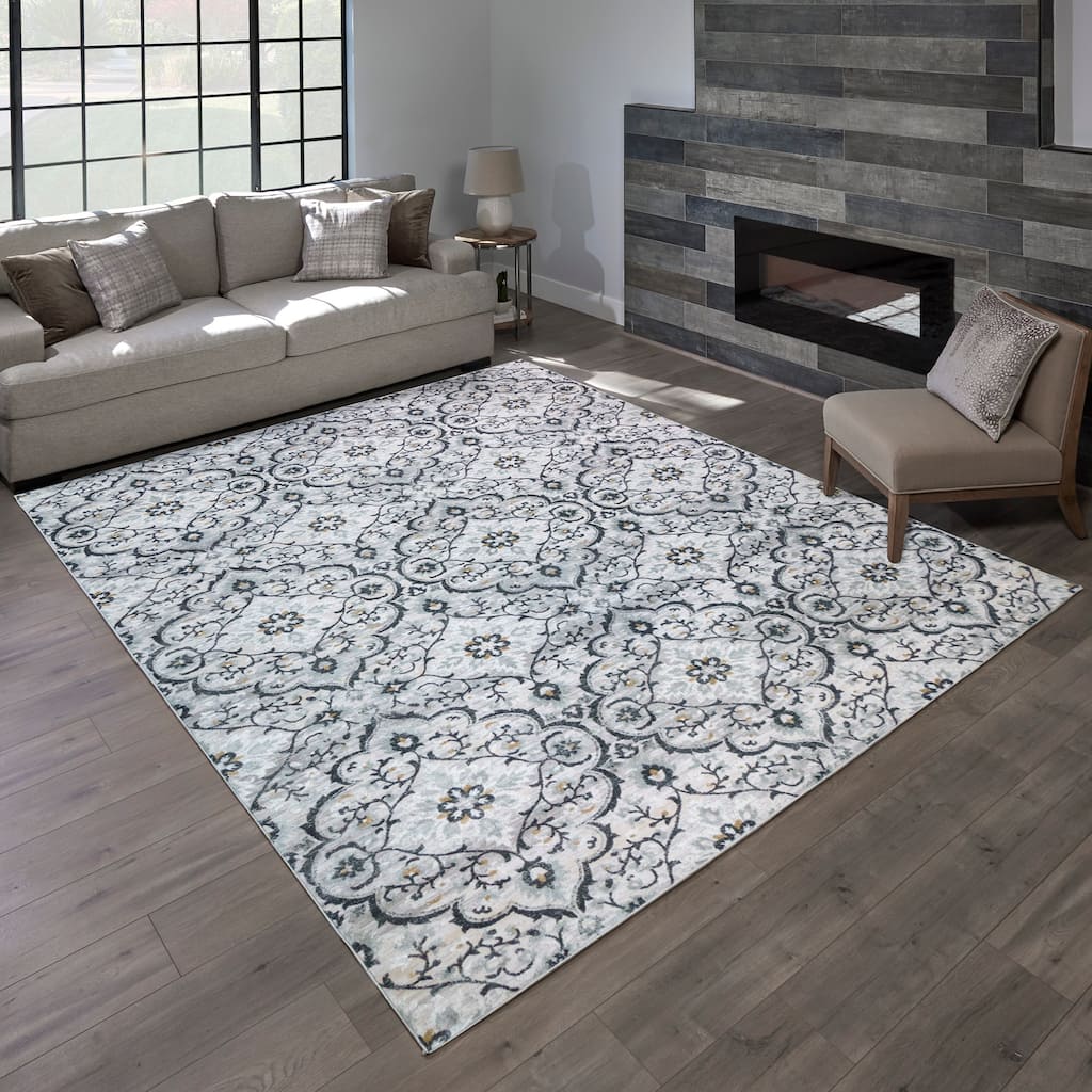 Gertmenian Quattro Tunny Gray Polypropylene Transitional Area Rug