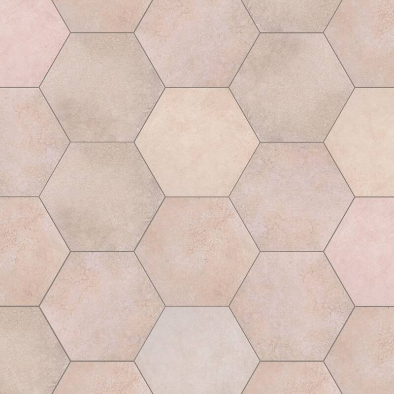Merola Tile Heritage Hex Rose 7" x 8" Porcelain Floor and Wall Tile