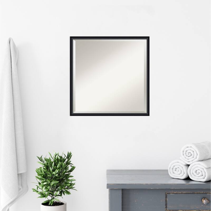 Beveled Wood Bathroom Wall Mirror - Lucie Frame