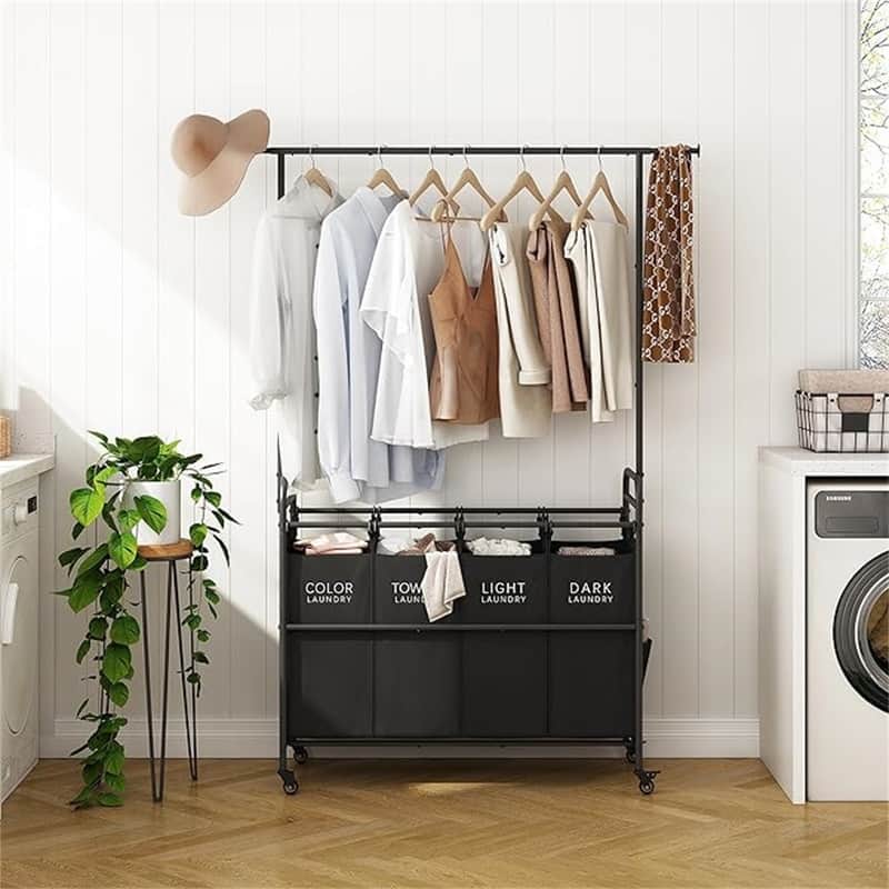 4 Butler Sorter Basket Organizer, Laundry Hamper - 37.18"L x 15.7"W x 66.9"H