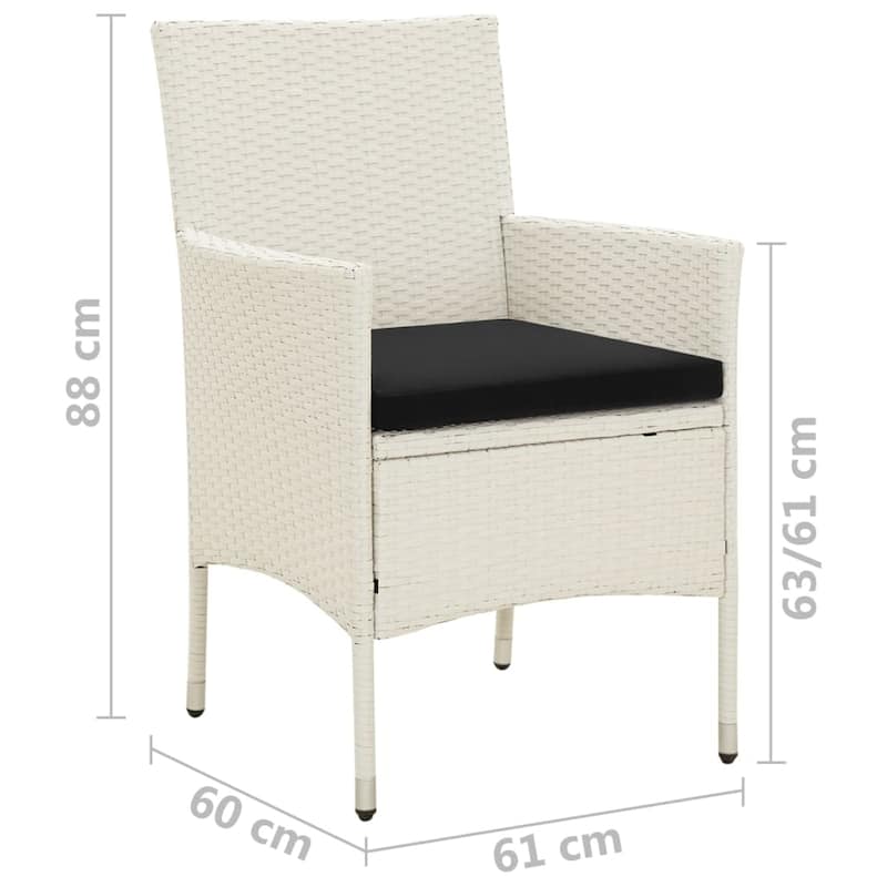vidaXL Patio Chairs ll Weather Dining Single Chair with Cushions Poly Rattan