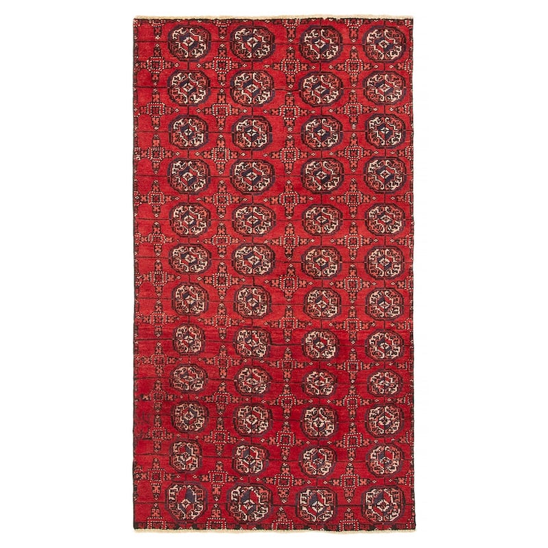 ECARPETGALLERY Hand-knotted Baluch Red Wool Rug - 3'1 x 5'9 - Red - 3'1 x 5'9