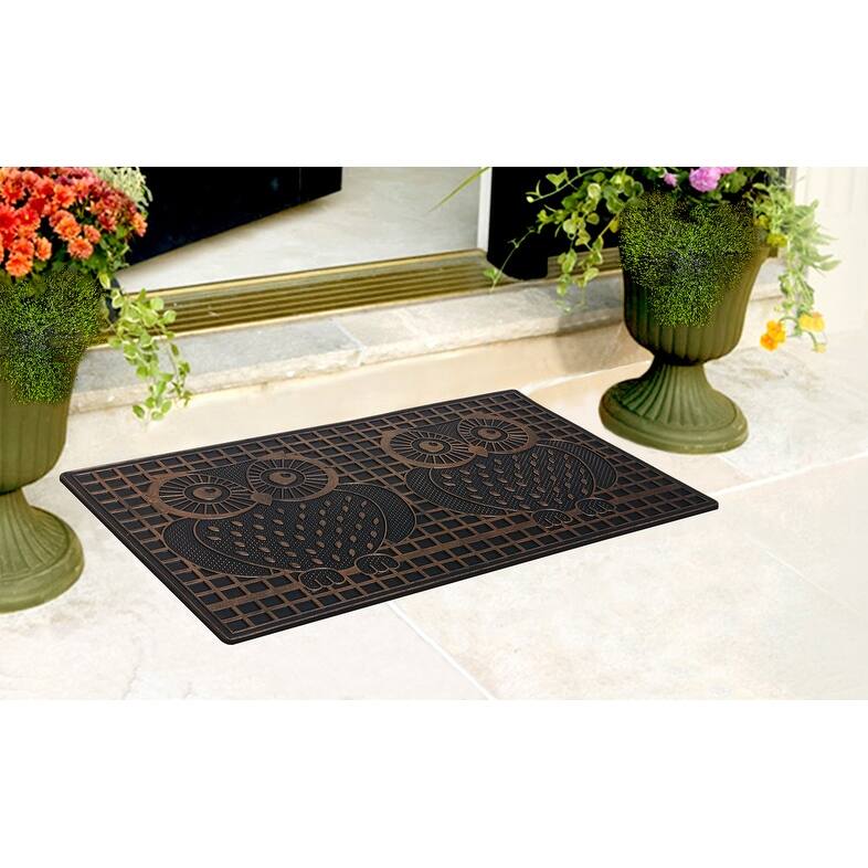 A1HC First Impression, Natural Rubber Doormat, Non-Slip, Durable, Heavy Duty Rubber Mat, 18"X30"