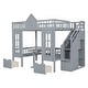 preview thumbnail 26 of 38, Impression & Beautiful Full-Over-Full Bunk Bed with Changeable Table, Bunk Bed